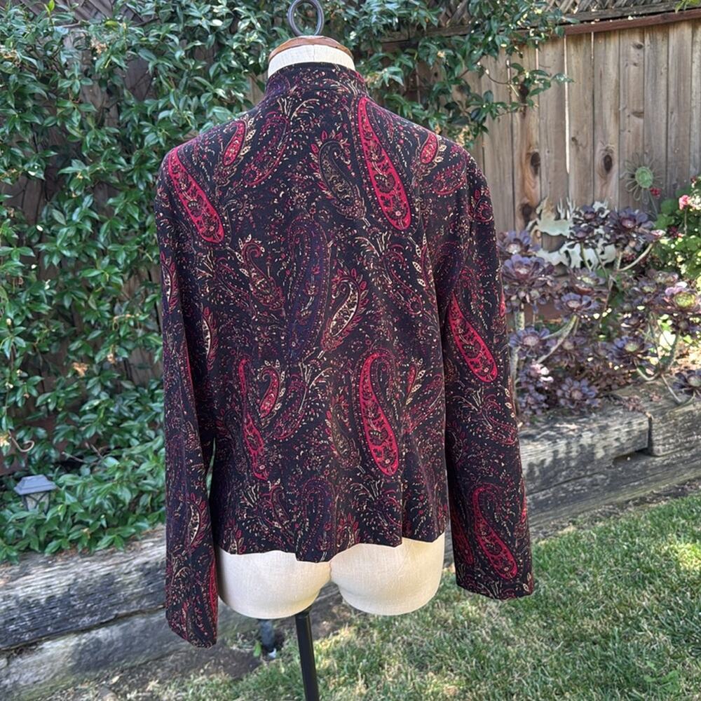 Requirements Petite Women's Blazer Floral Paisley Long Sleeve Zip PL Large - Picture 4 of 9